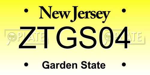 ZTGS04 New Jersey License Plate