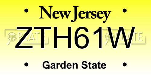 ZTH61W New Jersey License Plate