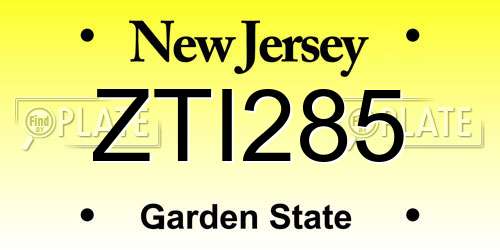 ZTI285 New Jersey License Plate