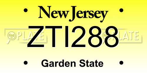 ZTI288 New Jersey License Plate