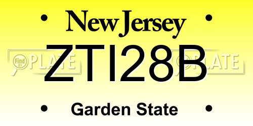 ZTI28B New Jersey License Plate
