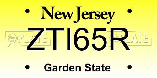 ZTI65R New Jersey License Plate