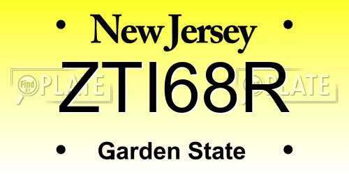 ZTI68R New Jersey License Plate