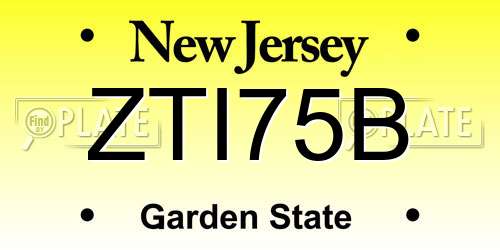 ZTI75B New Jersey License Plate