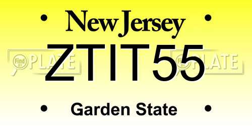 ZTIT55 New Jersey License Plate