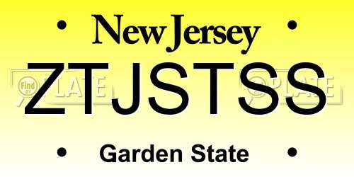ZTJSTSS New Jersey License Plate