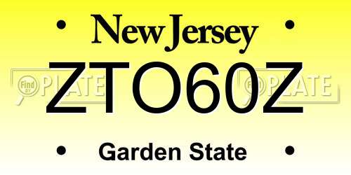 ZTO60Z New Jersey License Plate