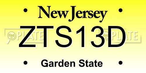 ZTS13D New Jersey License Plate