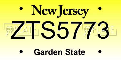 ZTS5773 New Jersey License Plate