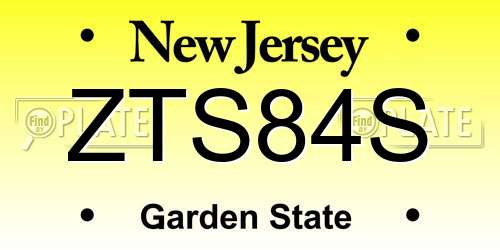 ZTS84S New Jersey License Plate