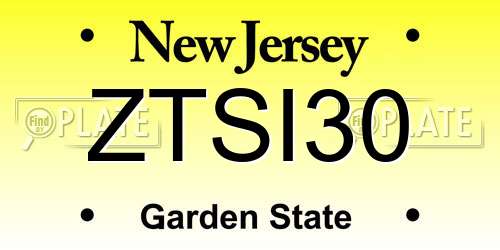 ZTSI30 New Jersey License Plate