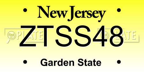 ZTSS48 New Jersey License Plate