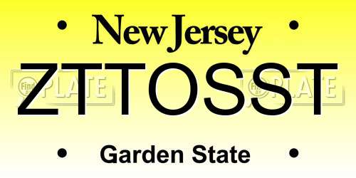 ZTTOSST New Jersey License Plate