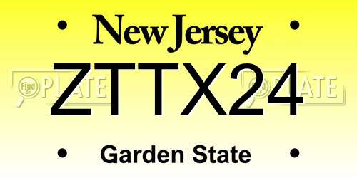 ZTTX24 New Jersey License Plate