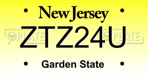 ZTZ24U New Jersey License Plate