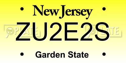 ZU2E2S New Jersey License Plate