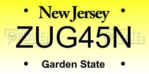 ZUG45N New Jersey License Plate