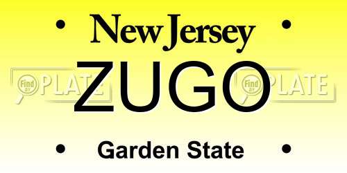 ZUGO New Jersey License Plate