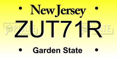 ZUT71R New Jersey License Plate