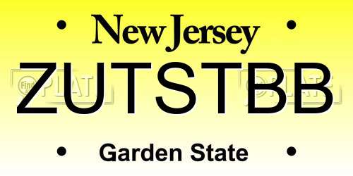 ZUTSTBB New Jersey License Plate