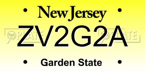 ZV2G2A New Jersey License Plate