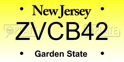 ZVCB42 New Jersey License Plate