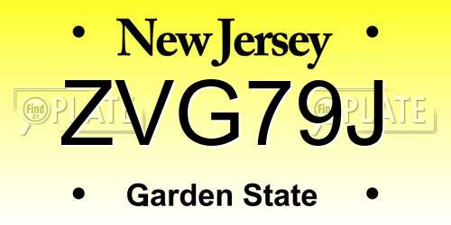ZVG79J New Jersey License Plate