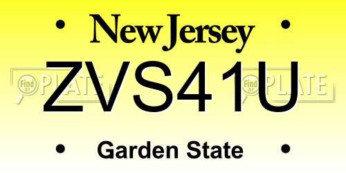 ZVS41U New Jersey License Plate