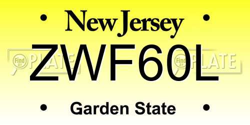 ZWF60L New Jersey License Plate