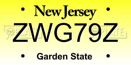 ZWG79Z New Jersey License Plate