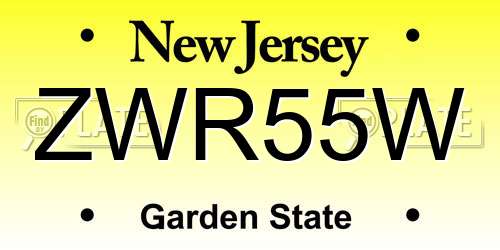 ZWR55W New Jersey License Plate