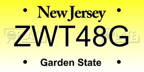 ZWT48G New Jersey License Plate