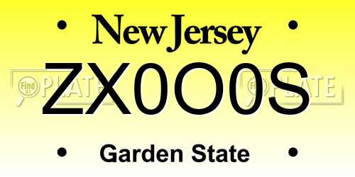 ZX0O0S New Jersey License Plate