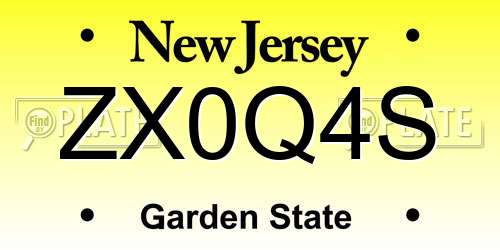 ZX0Q4S New Jersey License Plate