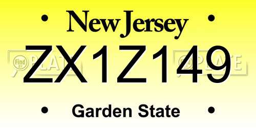 ZX1Z149 New Jersey License Plate