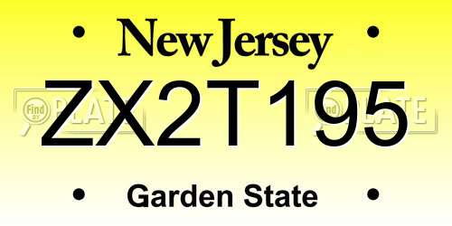 ZX2T195 New Jersey License Plate