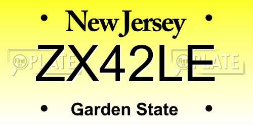 ZX42LE New Jersey License Plate