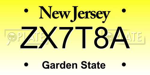 ZX7T8A New Jersey License Plate
