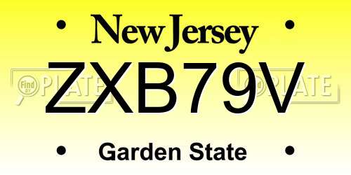 ZXB79V New Jersey License Plate