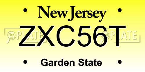 ZXC56T New Jersey License Plate