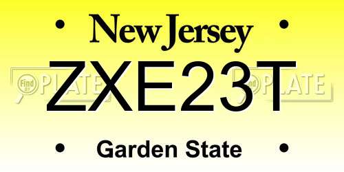 ZXE23T New Jersey License Plate