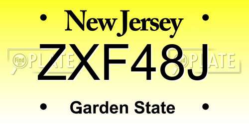 ZXF48J New Jersey License Plate