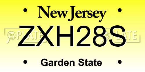 ZXH28S New Jersey License Plate