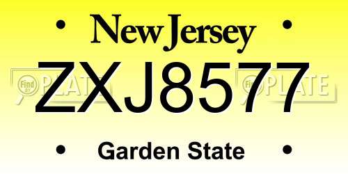 ZXJ8577 New Jersey License Plate