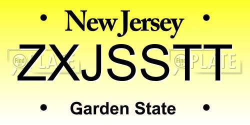 ZXJSSTT New Jersey License Plate