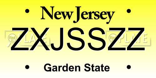 ZXJSSZZ New Jersey License Plate