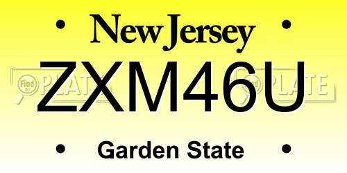 ZXM46U New Jersey License Plate