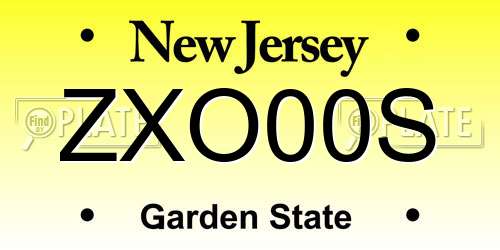 ZXO00S New Jersey License Plate