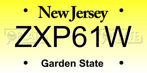 ZXP61W New Jersey License Plate