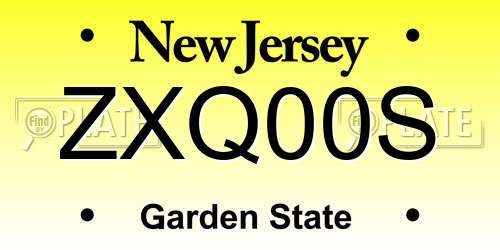 ZXQ00S New Jersey License Plate